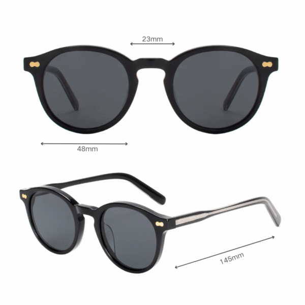 ⁦Unisex Round Acetate Sunglasses SN2056⁩ - الصورة ⁦9⁩